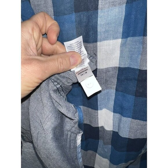 Wallin & Bros Flannel Shirt Mens XL Button Up Blue Plaid NWTS NEW Cotton (X) - Picture 8 of 9